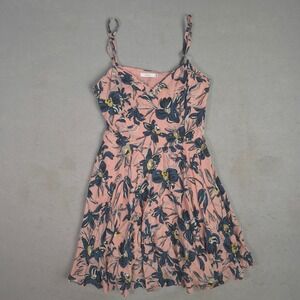 Talula Aritzia Pink Floral Mini Dress Viscose Sleeveless Sundress Womens 4